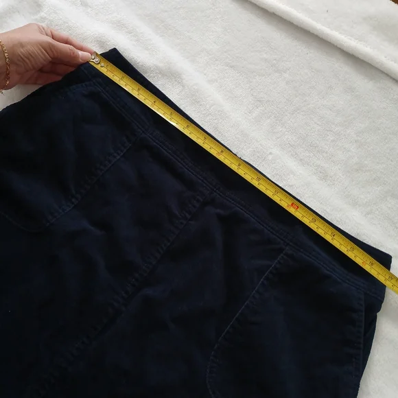 Talbots Women's Corduroy Mini Skirt Size 10 Navy Blue Cotton Blend With Pockets - Picture 10 of 11